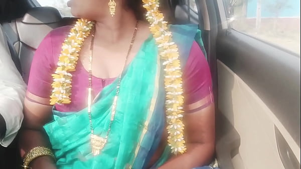 Indian car sex.housewife with husbend's father long drive for fucking. Telugu dirty talks.