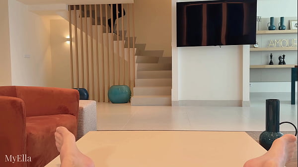 Nude Men&rsquo;s Pantyhose Handjob in Black Catsuit