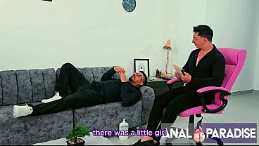 EMMA SHARES A BED WITH HER STEPBROTHER BECAUSE SHE IS AFRAID OF THUNDER AND SHE ASKS HIM TO STICK HIS DICK IN HER ASS.
