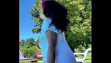 Chubby Latina Big Ass Farting by the Pool Relaxed Summer Gas Vibes