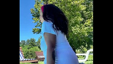 Chubby Latina Big Ass Farting by the Pool Relaxed Summer Gas Vibes
