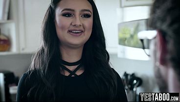 Download Video - Big tits skinny Latina beauty silences a colleague by riding him