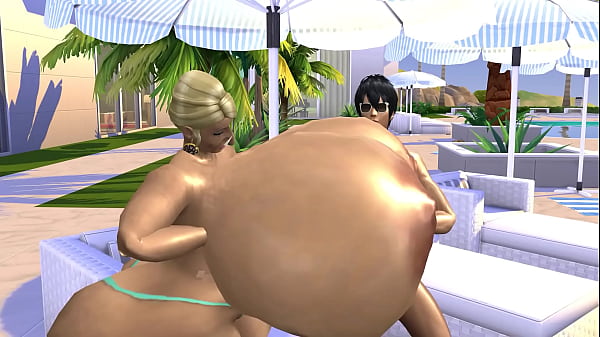 HOT HOOTERS 3 - Banging the giant-titted resort owner - Sims 4