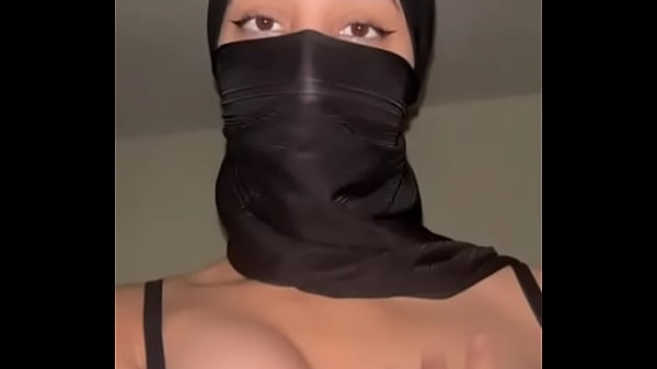 Solo arab girl in hijab grabs her muslim tits • slutty titties show for you