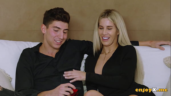Naughty Miss demonstrates her talents.Horny housewife provides a BJ to her visitor in the kitchen, a mischievous and super-steamy gonzo porn scene!