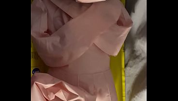 Inflating a sexy blow up doll with a pump