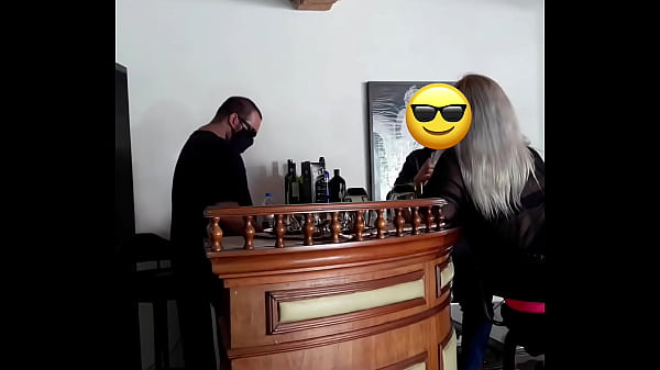 Blonde babe fucked in the bar