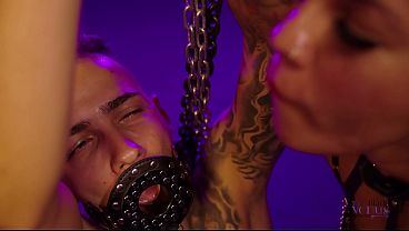 The Ultimate Spit Play Ritual: Bound on His Knees for an Intense Goddess Slobber Session