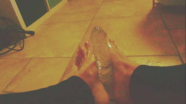 Ariel Ortiz plays with her feet with her toy