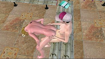 Animated 3D Shemale Porn - Gorgeous Teen Girl Riding Shemale Dick in Pussy and Ass in Locker Room