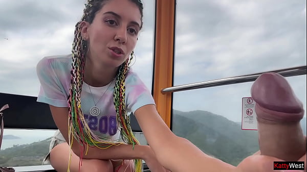 Public Dick Flashing - Girl Jerks My Cock And Swallows Cum On Ferris Wheel