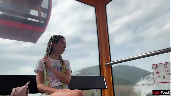 Public Dick Flashing - Girl Jerks My Cock And Swallows Cum On Ferris Wheel