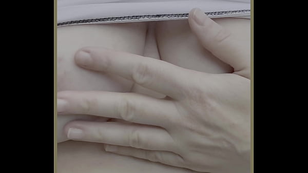 Wifey runs with her braless tits bouncing