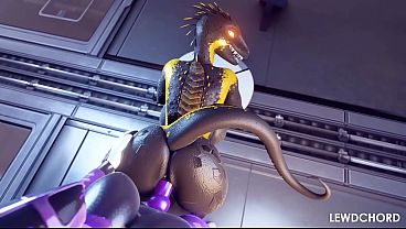 Lizard Pounded by Futa Sex Robot