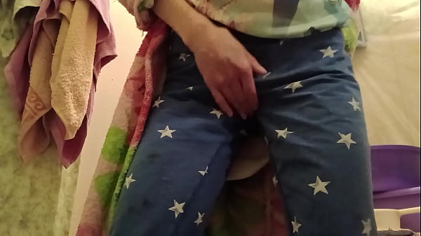Skinny student girl masturbates in a public shower in a dorm