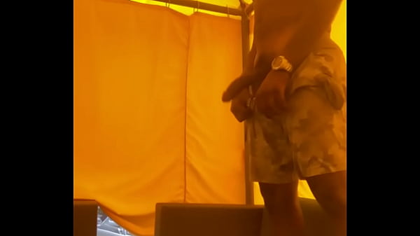 Handsomedevan flashes his bbc while sitting by ...