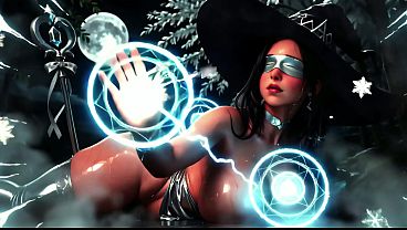 Blindfolded Ice Witch With Huge Tits Gets Fucked Hard In A Moonlit Forest - AI Generated