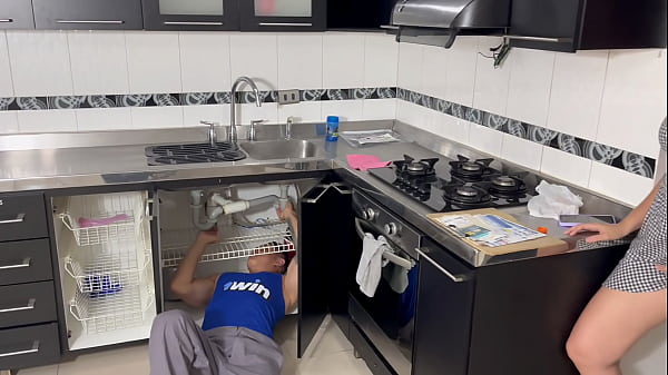 Very horny plumber fucks a desperate housewife