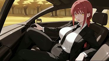 マキマは通勤途中の車の中でセックス！チェンソーマン無修正ヘンタイAI生成