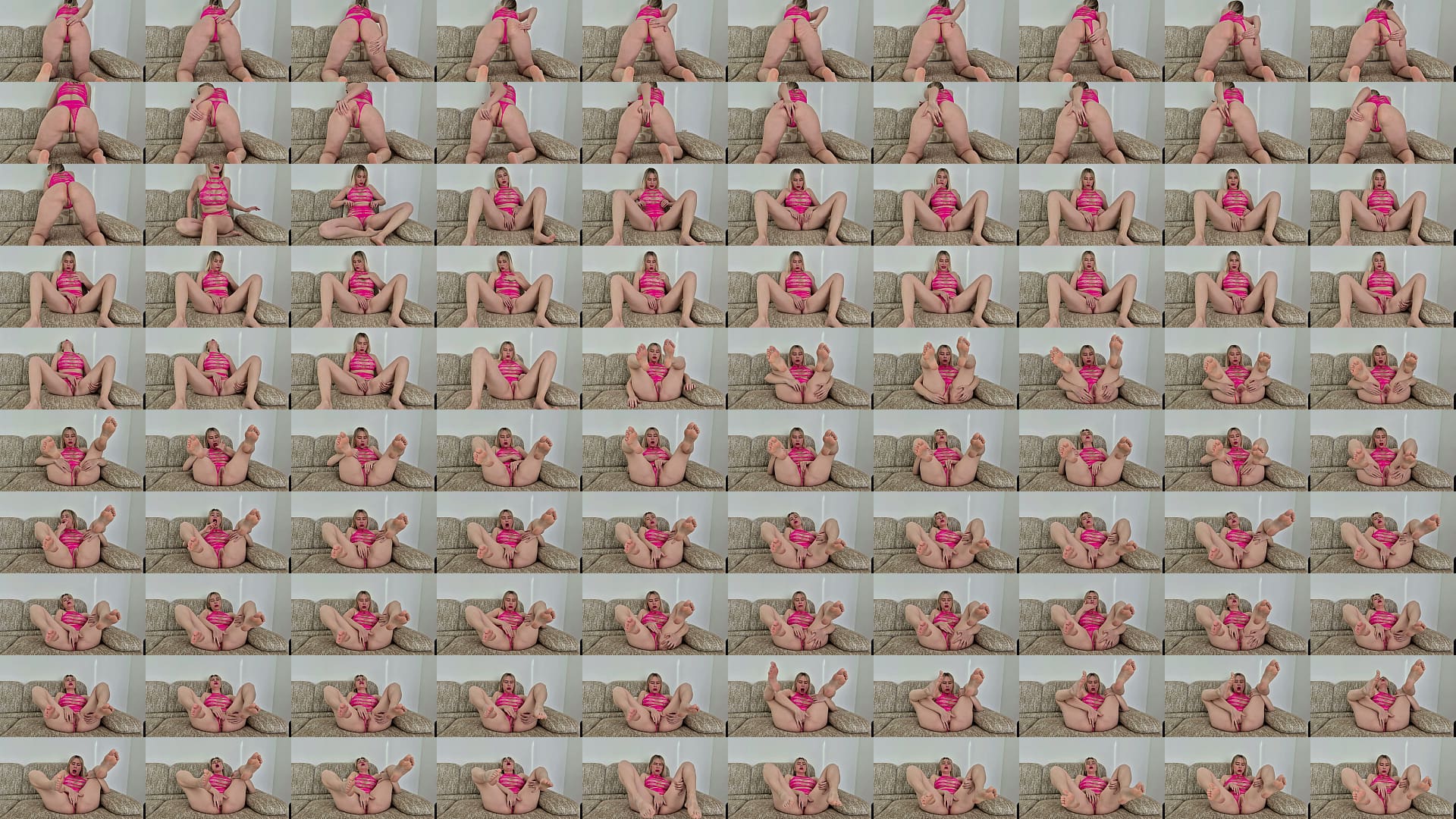 Her Pink Lingerie Falls Away - A Close-Up View of Her Perfect Ass and Juicy Pussy Before She Fingers It 预览图