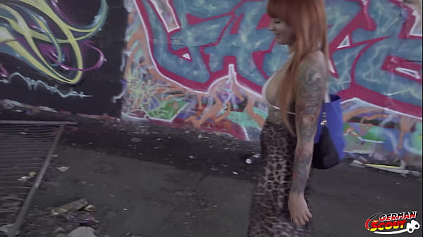 GERMAN SCOUT - Risky Anal Sex Casting with German freckled Redhead Tattoo Model Obviously Peachy at Public Lost Place