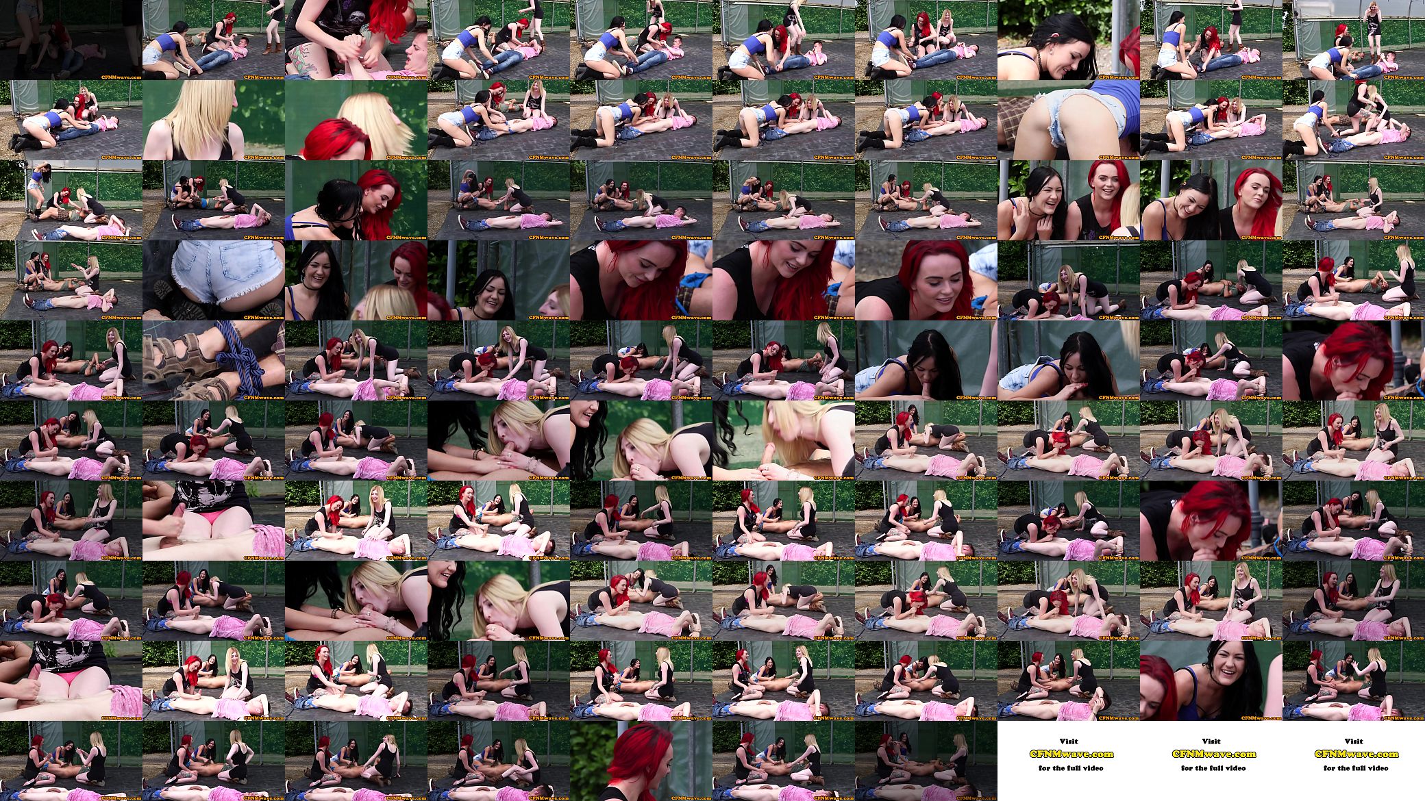 British femdoms jerking subs in outdoor race 预览图