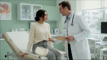 Beautiful Latina goes to the gynecologist and the doctor ends up destroying her pussy (AI-generated content).