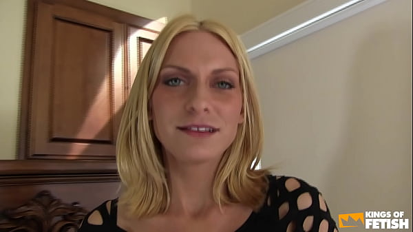 Blonde babe swallows load after sucking a man POV style