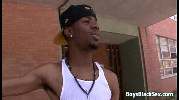 Black boy and white guy in interracial gay scen...