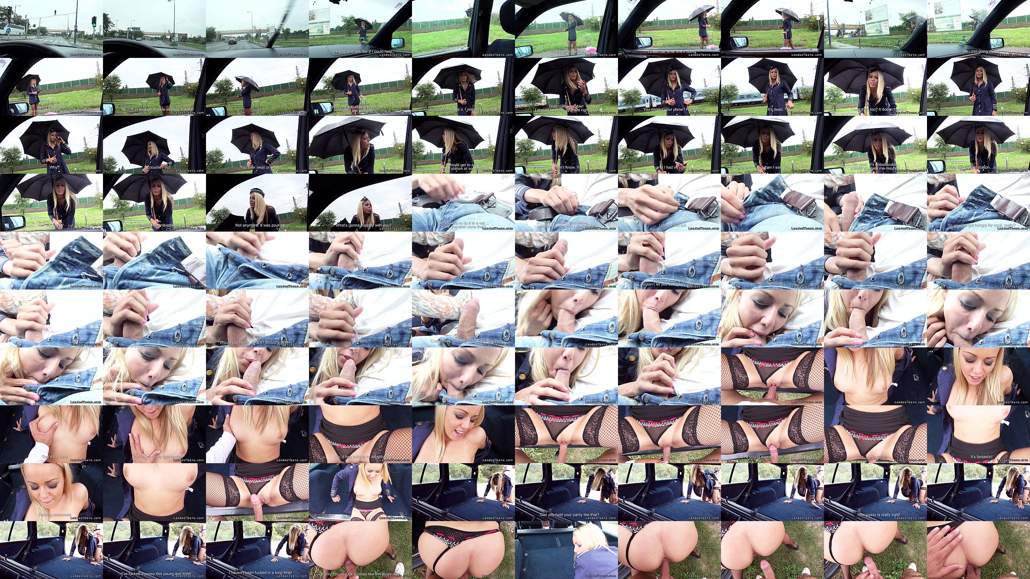 Dude fucks blonde stewardess in his car pov 预览图