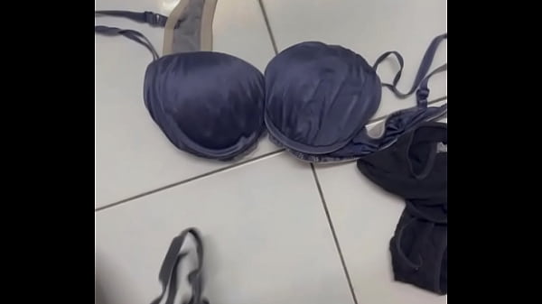 Masturbate with workmate lingerie's in her room...