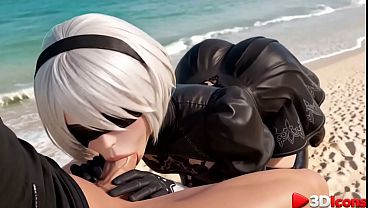 2B getting fucked on the Beach by a Big Black Dick [AI]