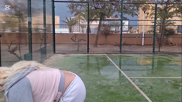 My friend likes my blonde neighbor, I introduce her to him and we end up fucking her hard like a bitch