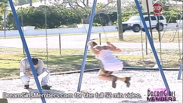 Jillian Flashes At A Playground And The Beach