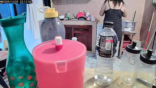 Fat wife in the kitchen