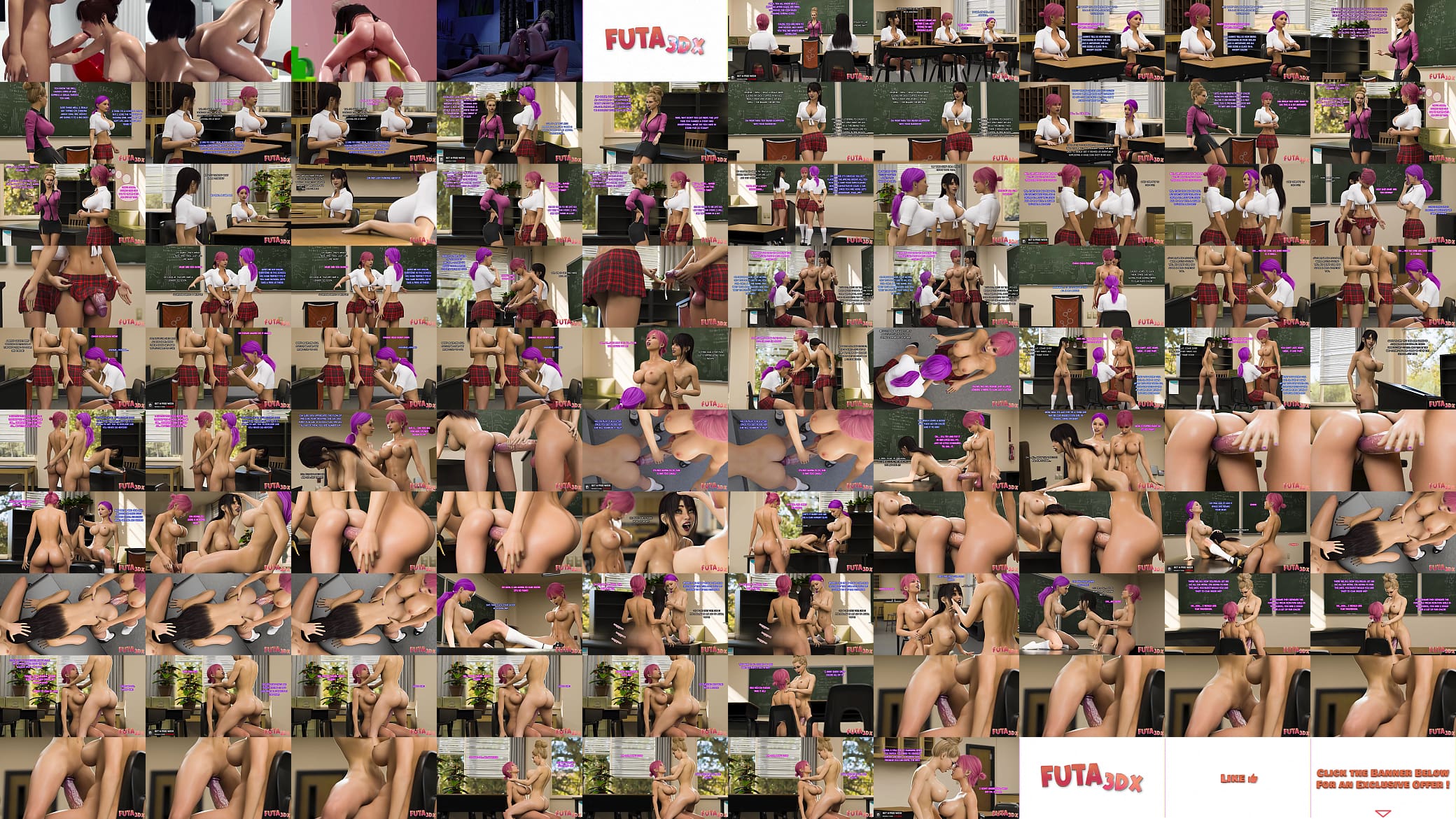Futa3dX - Busty Futa Classroom Thresome Comic 预览图
