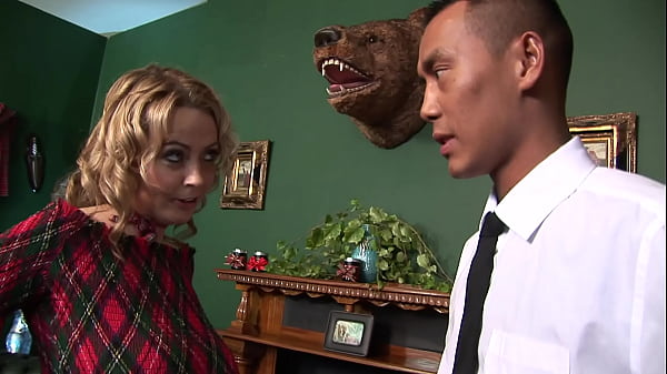 Blonde With Big Boobs Alexis May Gets An Asian Ass Fucking In Lingerie