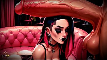Pink Black Hair Goth Big Ass Tits Intense Fuck Blowjob (100% AI Generated)