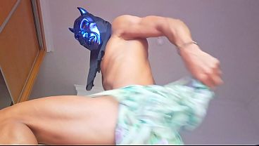 Halloween Blue Monster Mask - Hardest Cock Fucks Fleshlight and Cums Deep Inside