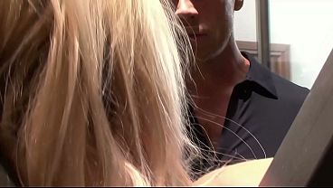 Blonde babes get pussies licked and wet ready for huge cock to share in a hot threesome sex