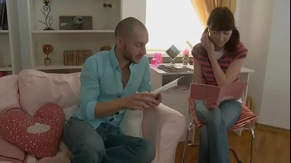 Sexy brunette rides guy's dick reverse cowgirl