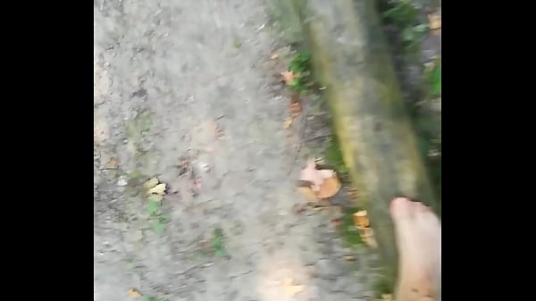Outdoor balancing in sheer tights