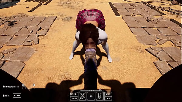 An ancient statue awakened and began to fuck Lara in an arena with 1,000 spectators. 3D Hentai Game
