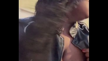 Huge tits outside almost caught  walking around