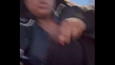 Huge tits outside almost caught  walking around