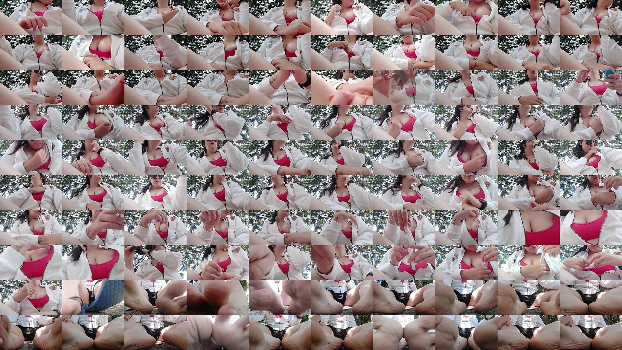 Nipple painful with clothespins while I smoke a cigarette and show you my tits in a public garden - Smoking Compilation 预览图