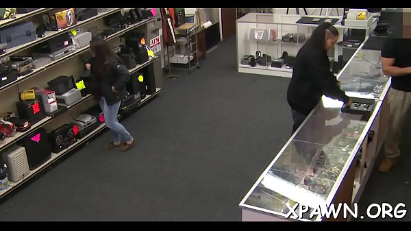 Intensive bimbo non-professional is in the store, getting rammed