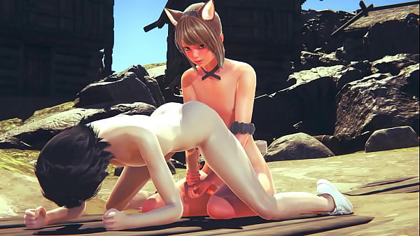 Yaoi Femboy - Sexy CatBoy Femboy sex with his o...