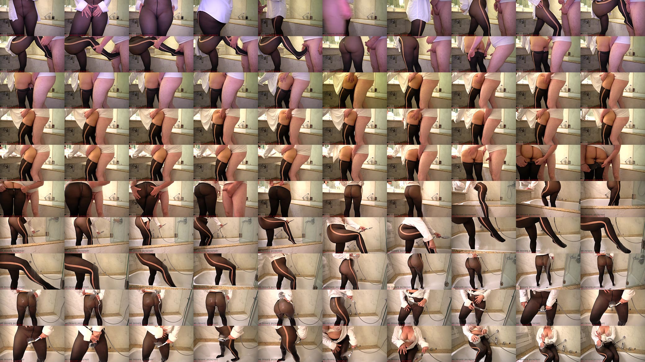 my private secretary in pantyhose fucked by the boss in the bathroom - cleaning up nylons in shower 预览图