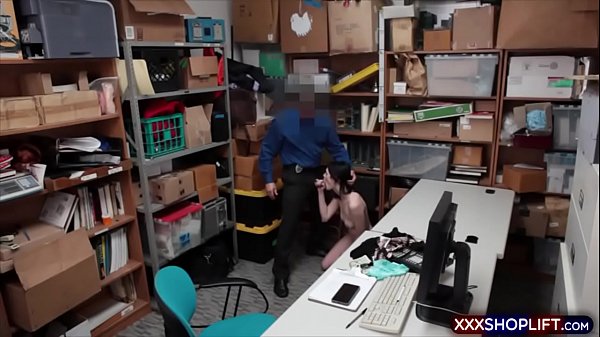 After caught her stealing the officer fucks a teen chick